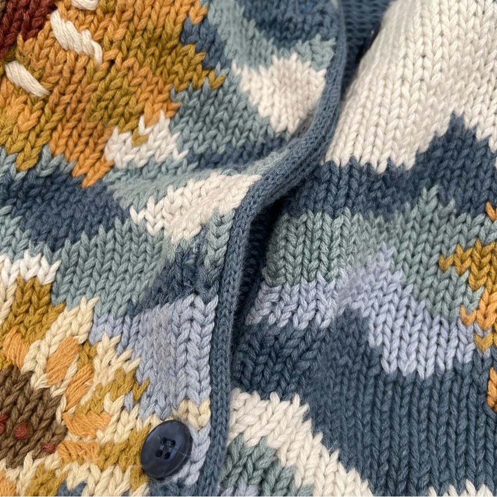 Vtg Import Workshop Sunflower Cardigan Sweater Chunky Knit Women’s Large - Picture 12 of 12